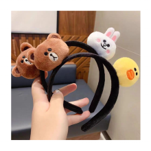 Wholesale Cartoon Plush Dolls Kids Cute Brown Hair Band Head band Germination Gifts Hair Accessories for Children